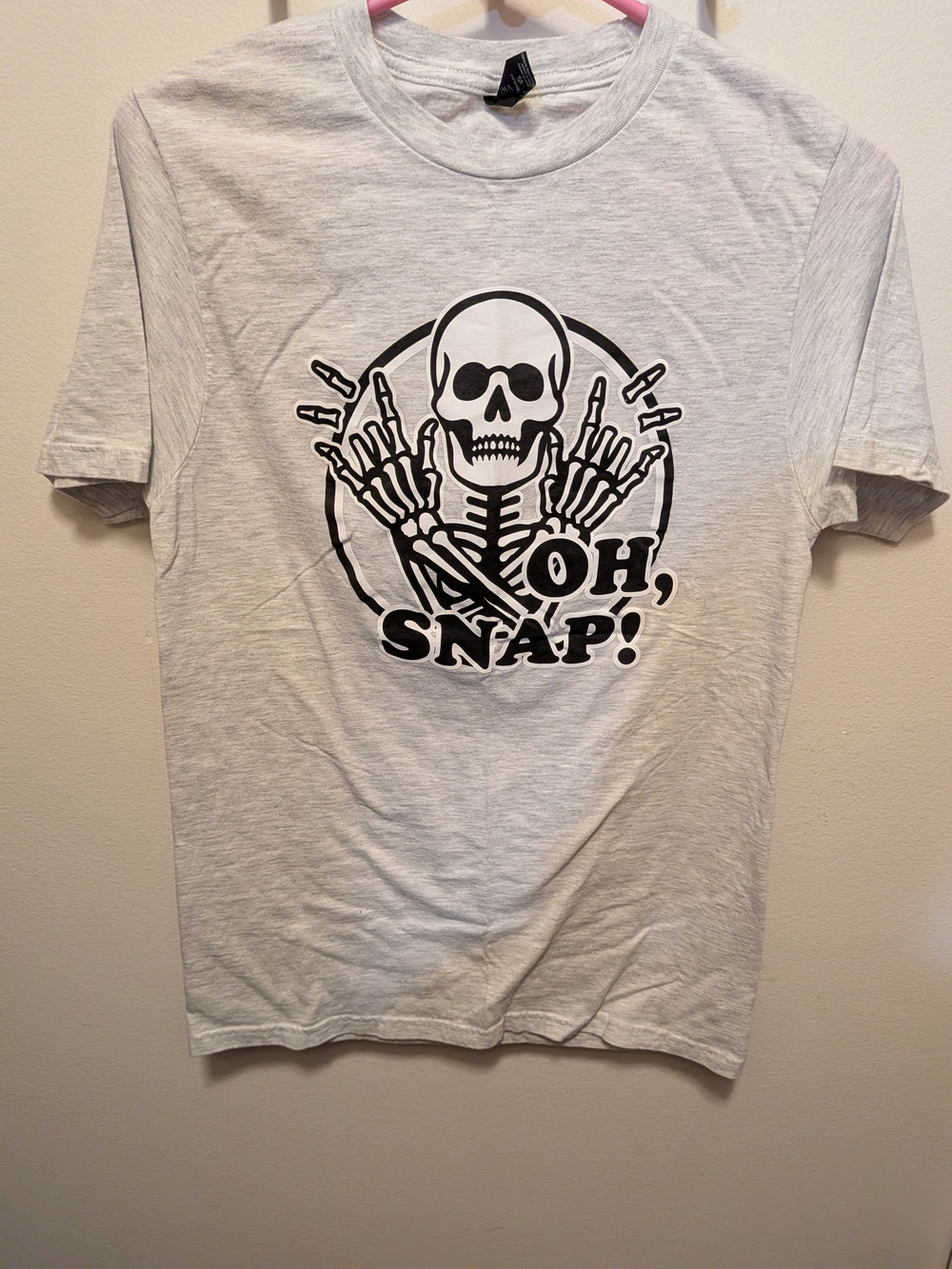 Oh, Snap! Skeleton Graphic Tee - Light Gray